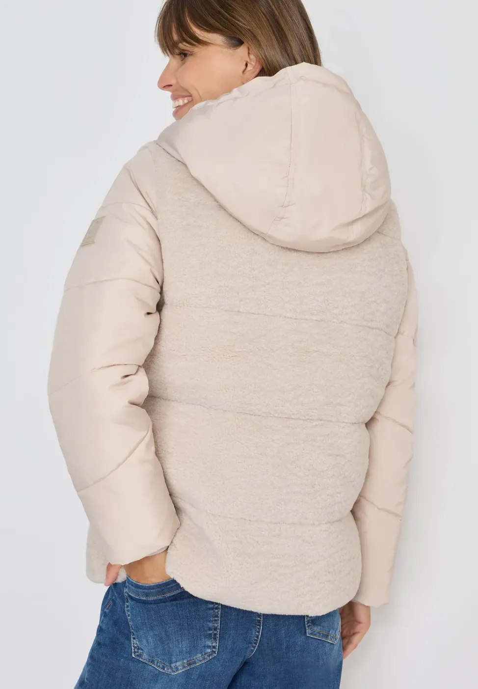 Teddy Jacke mit Strukturmix