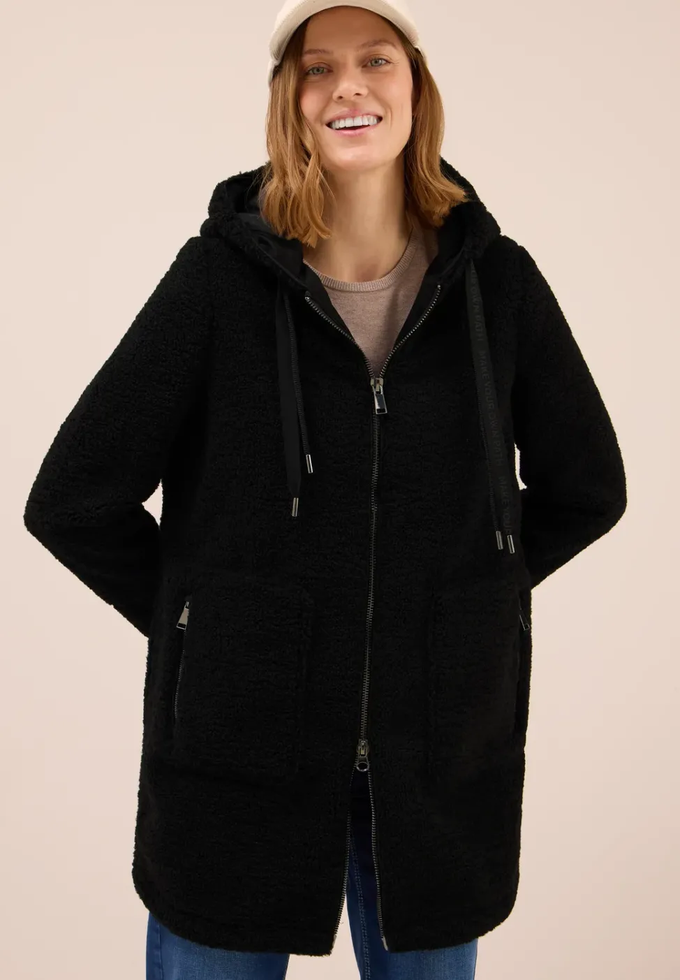 Teddy Mantel mit Kapuze