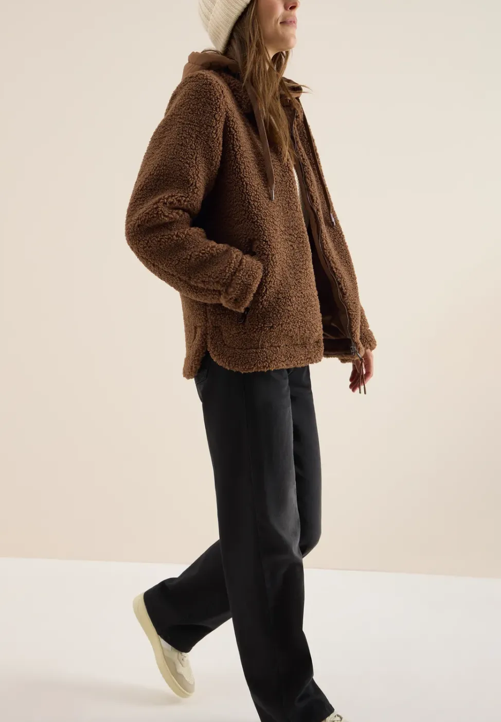 Teddy Overshirt mit Kapuze