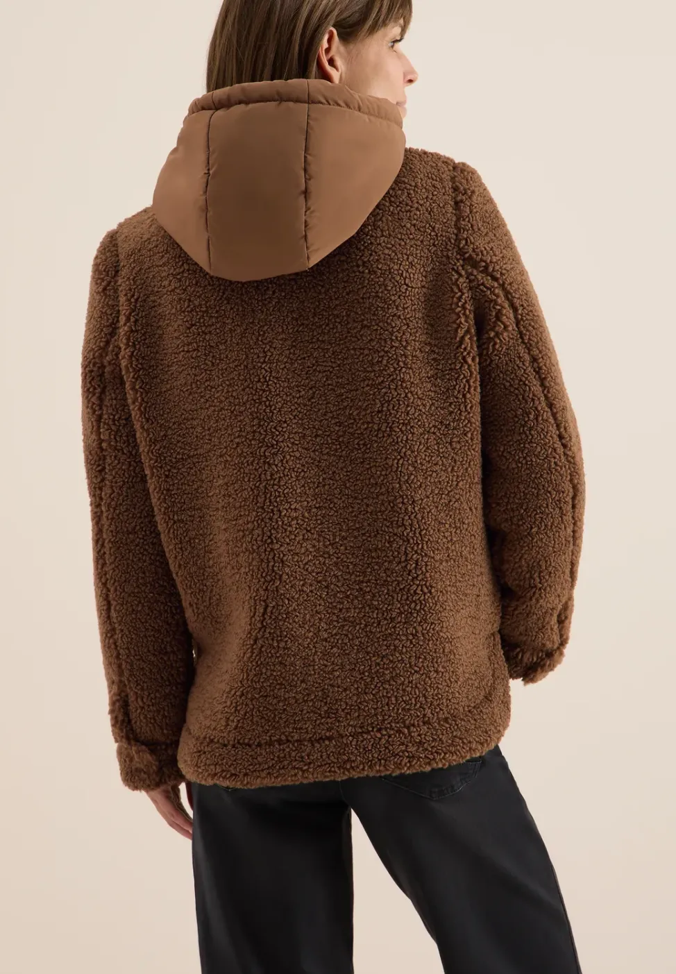 Teddy Overshirt mit Kapuze