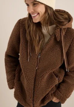 Teddy Overshirt mit Kapuze