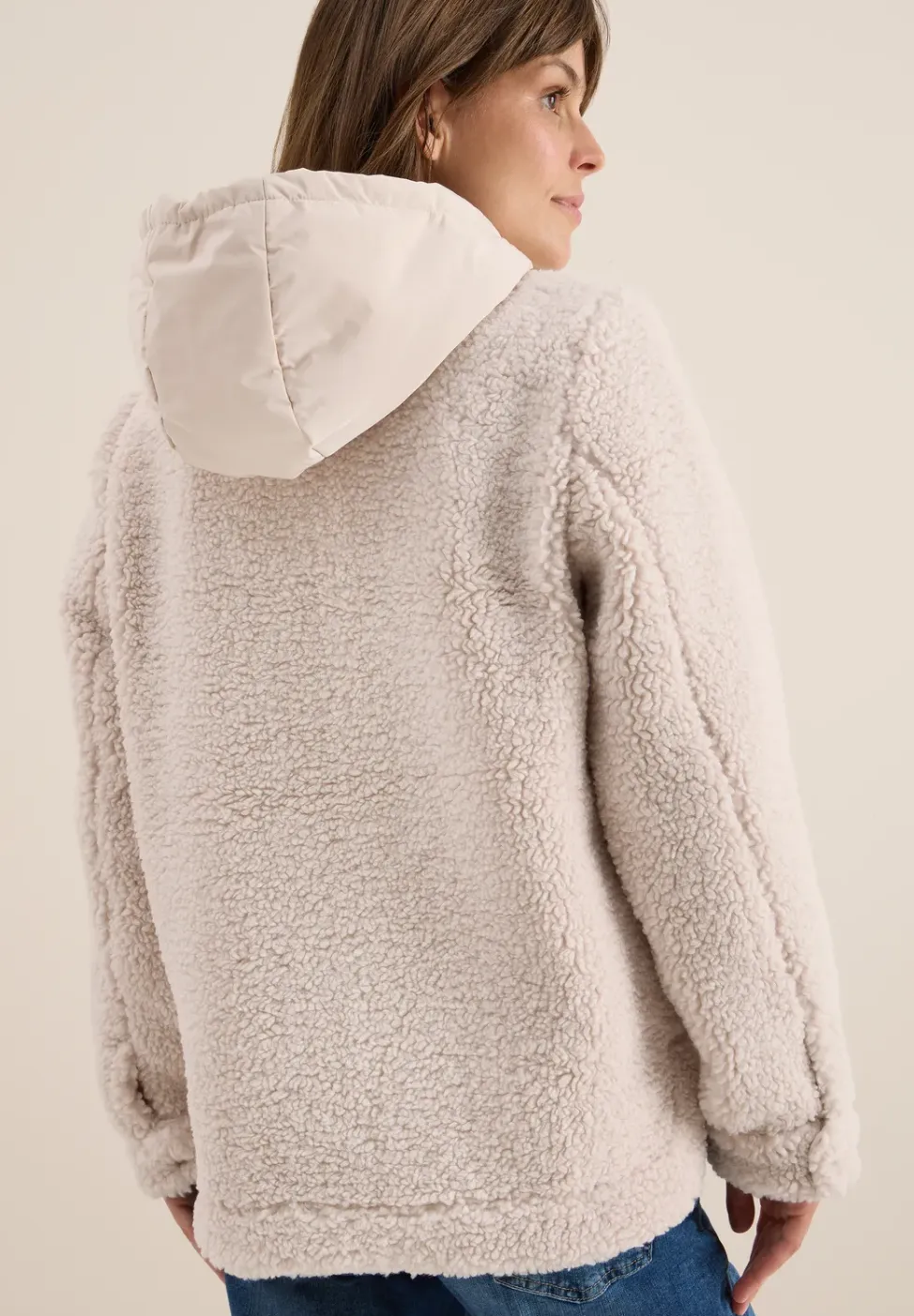 Teddy Overshirt mit Kapuze