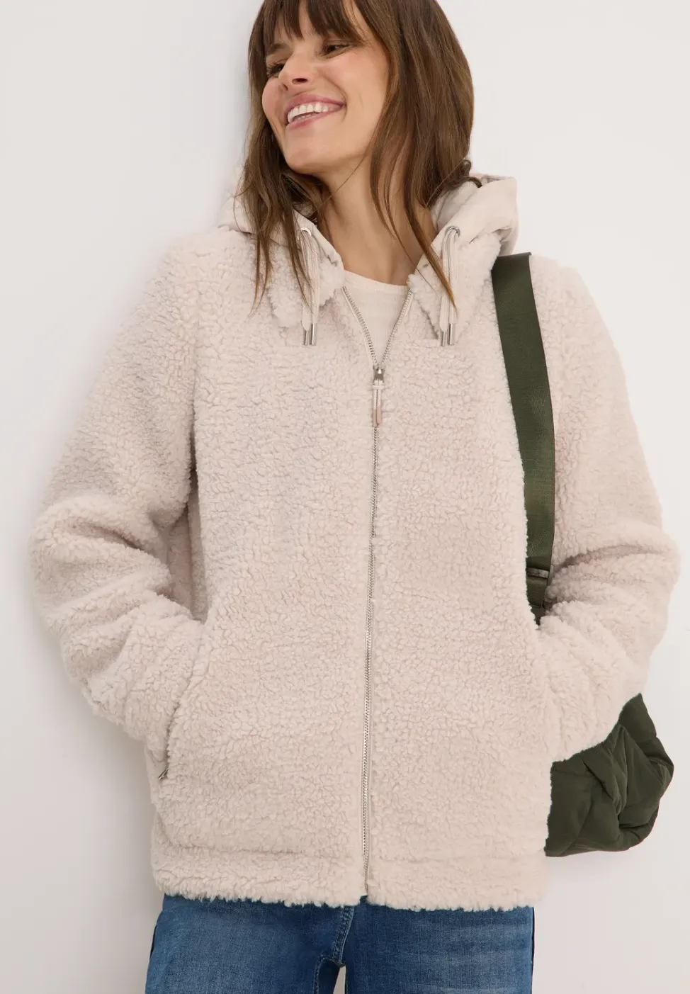 Teddy Overshirt mit Kapuze