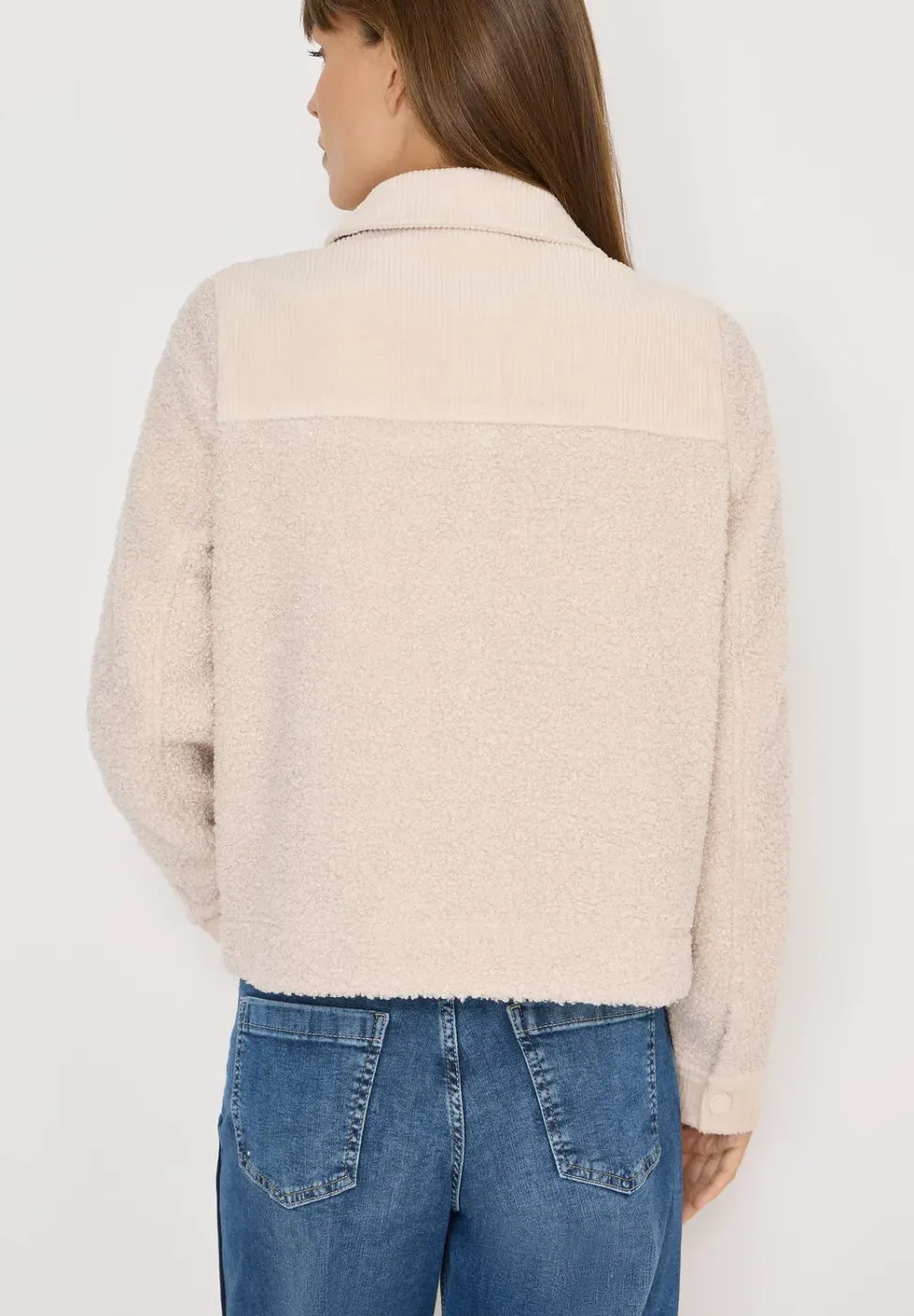 Teddy-Jacke mit Corddetails