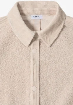 Teddy-Jacke mit Corddetails