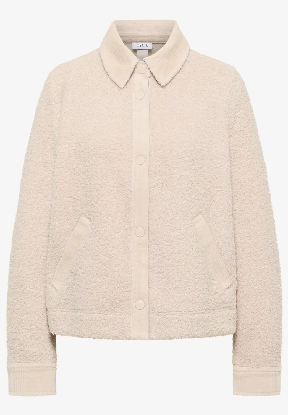 Teddy-Jacke mit Corddetails