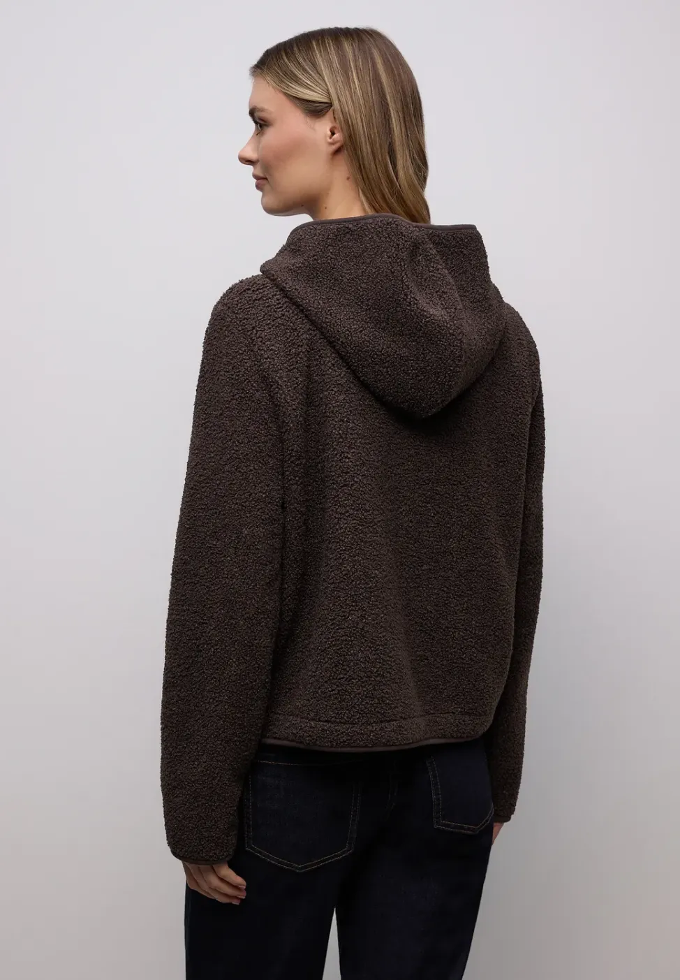 Teddy-Jacke mit Kapuze