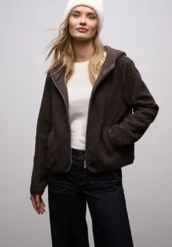 Teddy-Jacke mit Kapuze