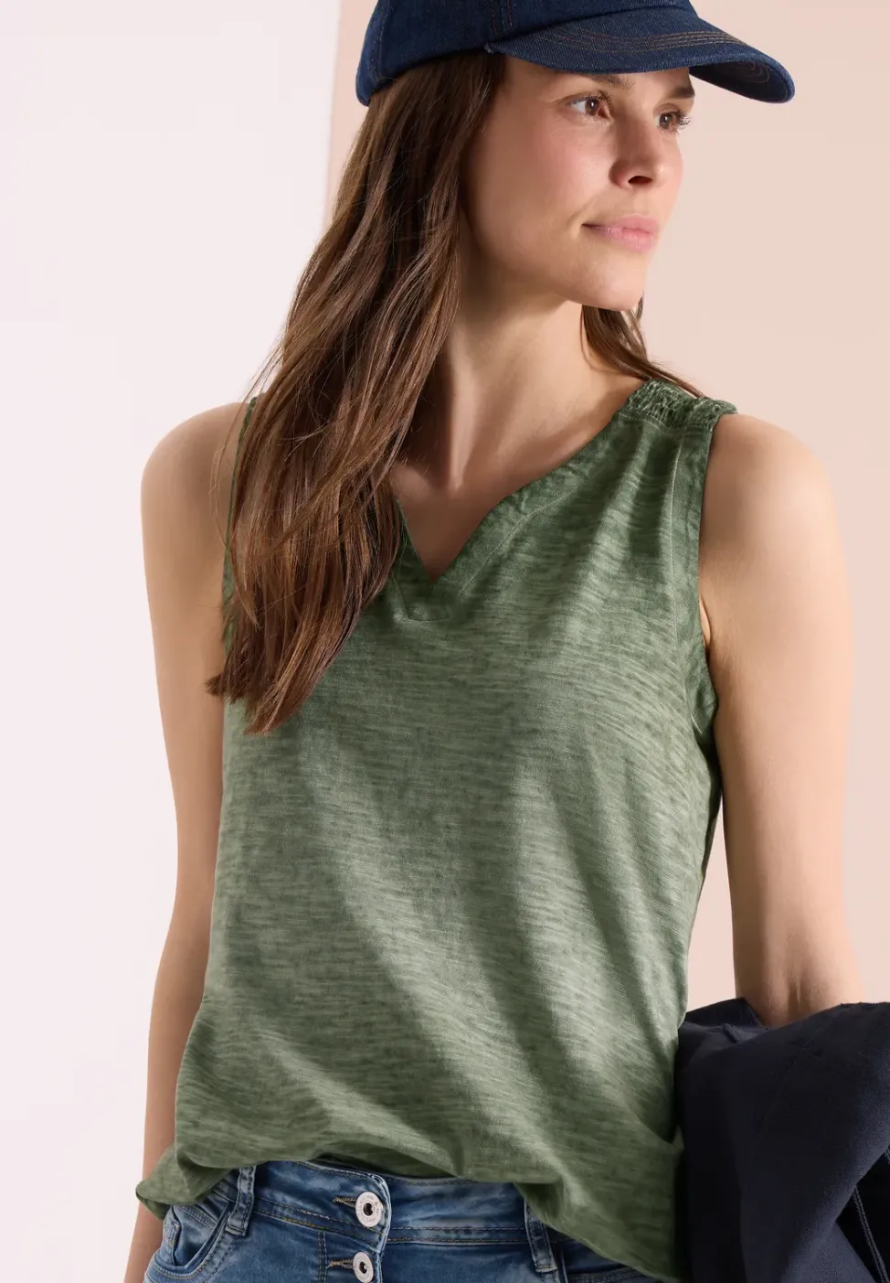 Top aus Jersey im Garment Dye Look