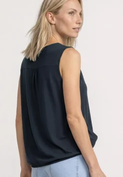 Top aus Jersey mit Elastiksaum