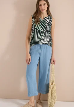 Top aus Jersey mit Grafikprint