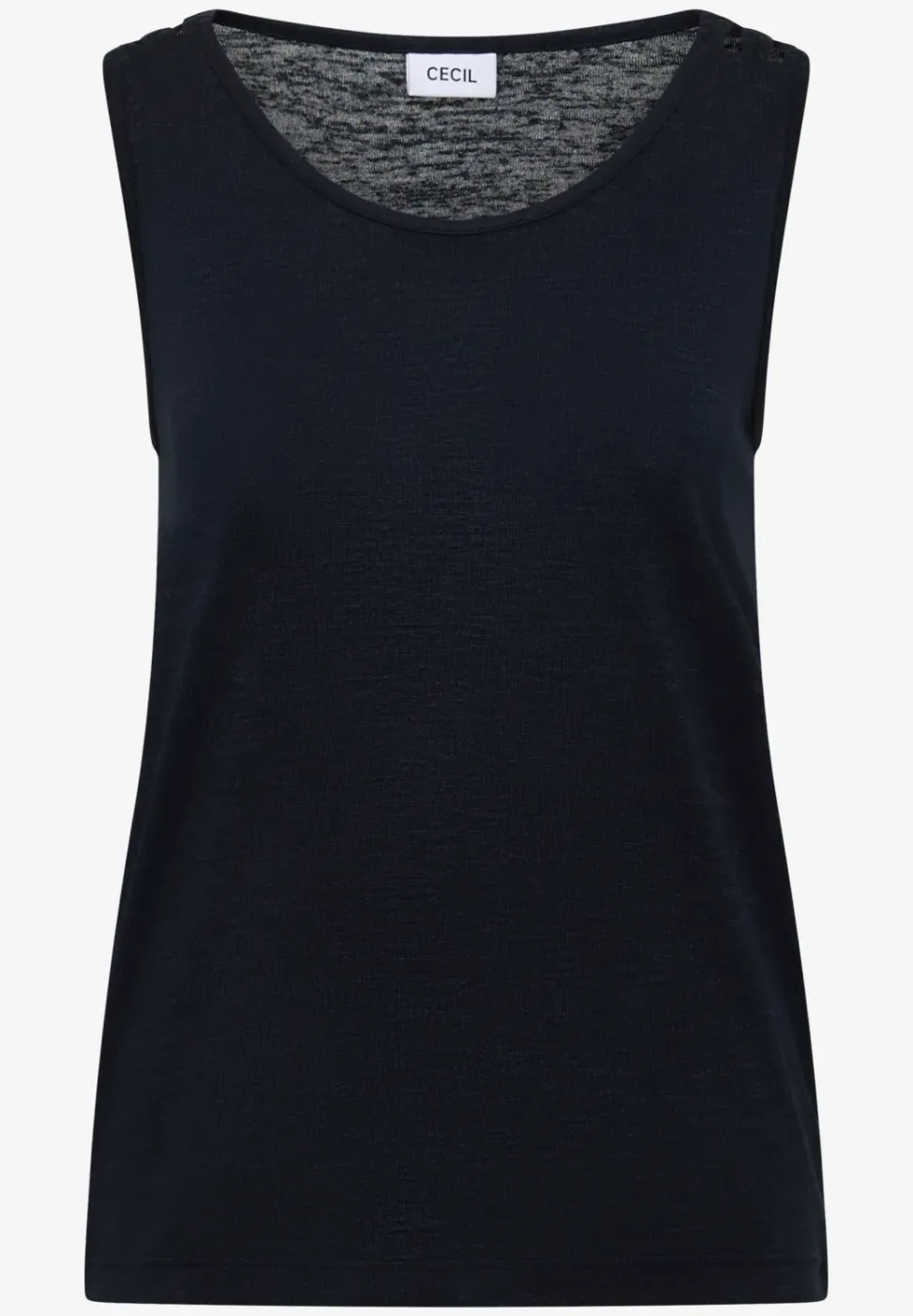 Top mit gerundetem V-Neck und Flechtdetail