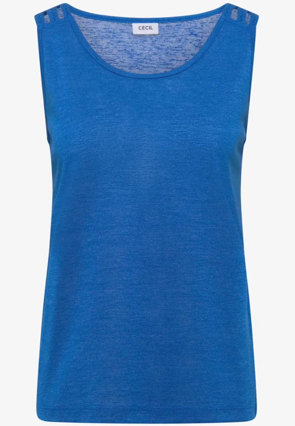 Top mit gerundetem V-Neck und Flechtdetail
