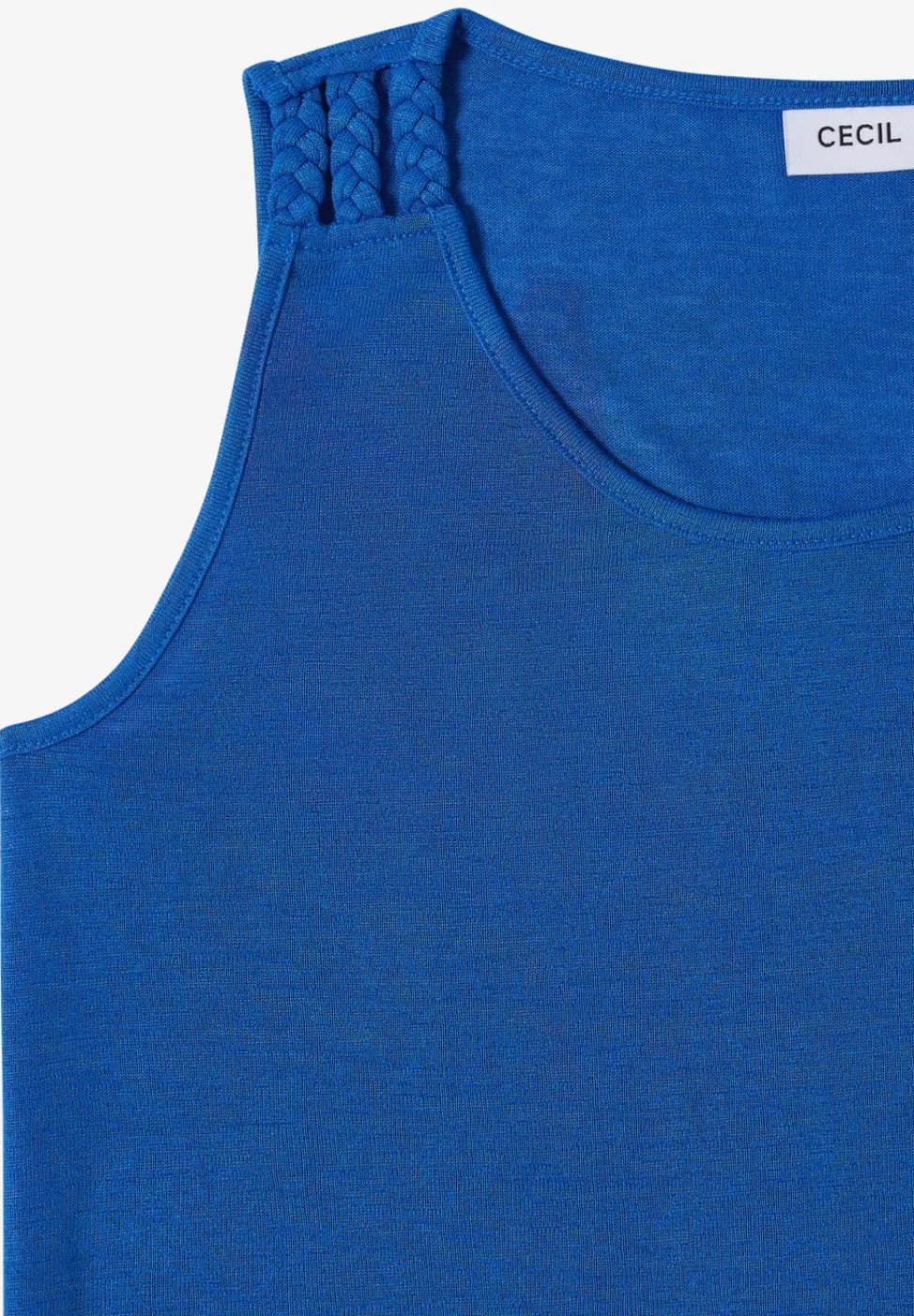 Top mit gerundetem V-Neck und Flechtdetail