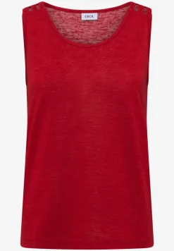 Top mit gerundetem V-Neck und Flechtdetail