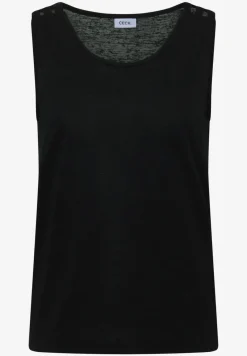 Top mit gerundetem V-Neck und Flechtdetail