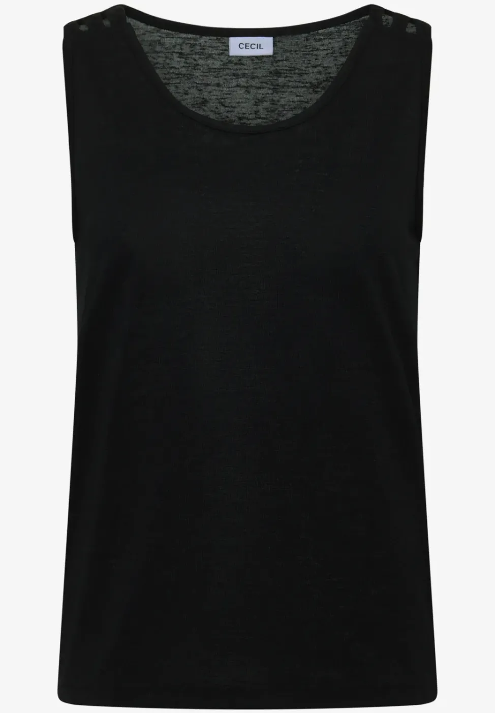 Top mit gerundetem V-Neck und Flechtdetail