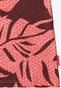 Top mit Rundhals und Blätterprint