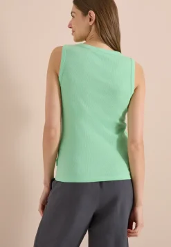 Top mit Rundhals und Embroidery-Detail
