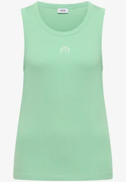 Top mit Rundhals und Embroidery-Detail