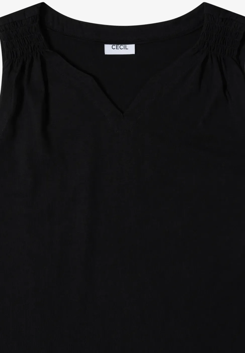 Top mit Split Neck in Unifarbe