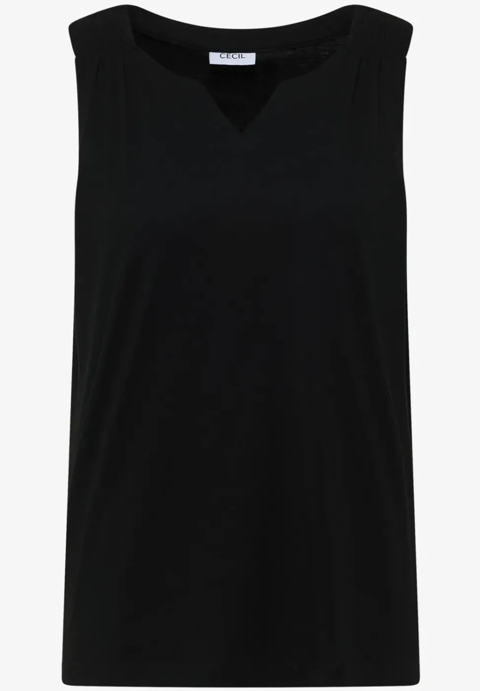 Top mit Split Neck in Unifarbe