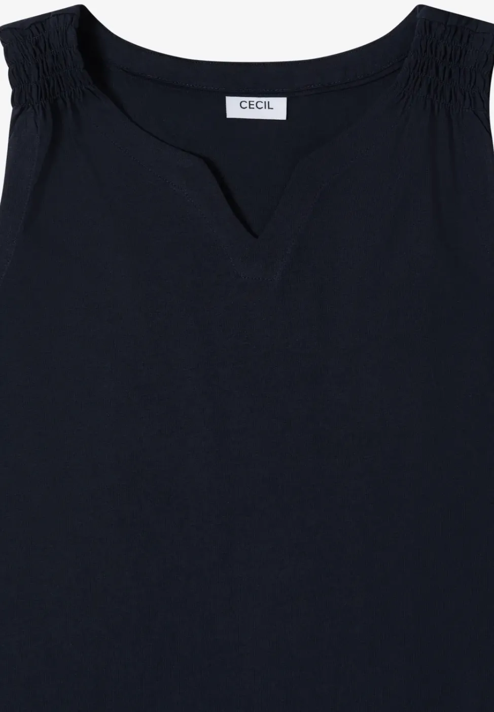 Top mit Split Neck in Unifarbe