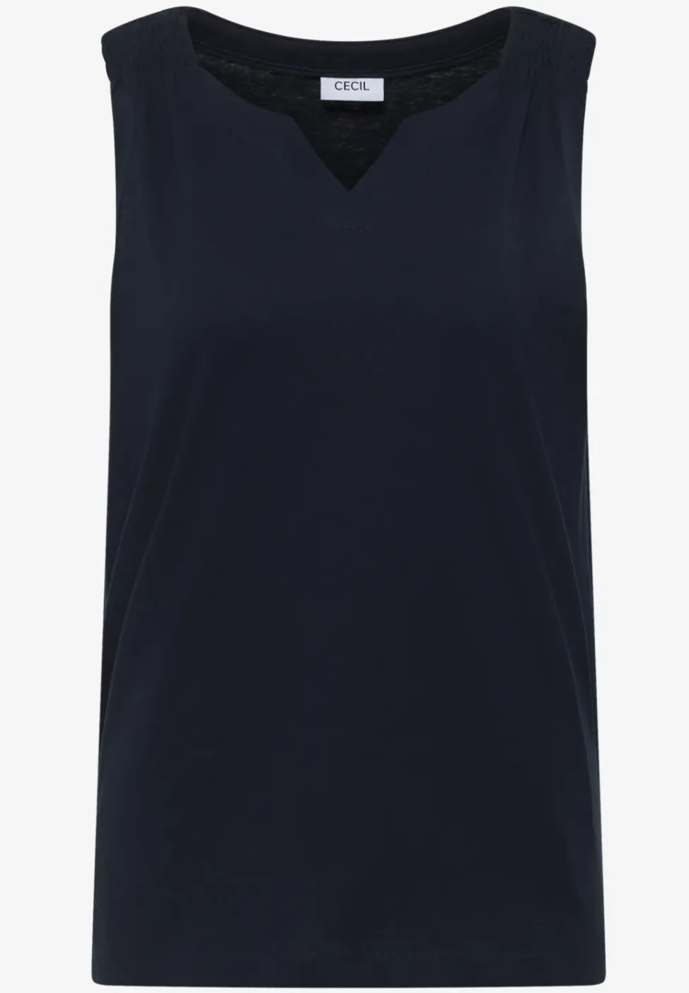 Top mit Split Neck in Unifarbe
