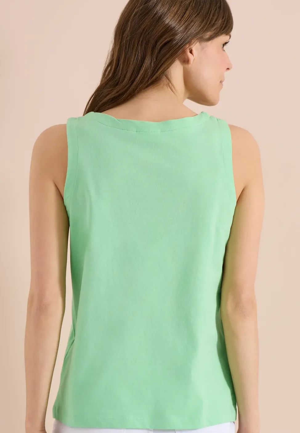 Top mit Split Neck in Unifarbe