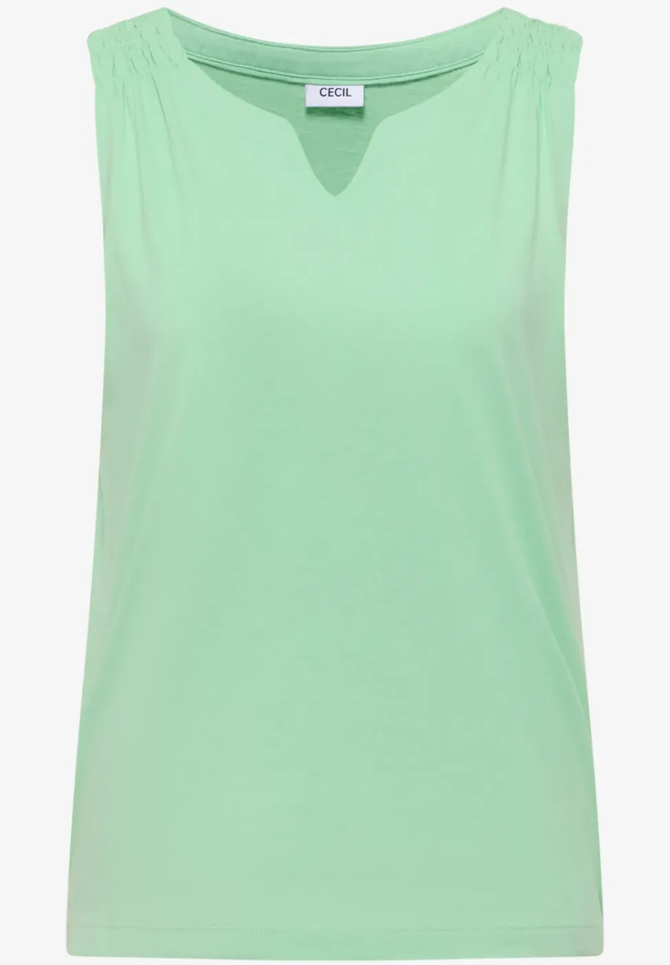 Top mit Split Neck in Unifarbe