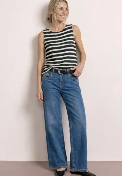 Top mit Streifen im Strick-Look