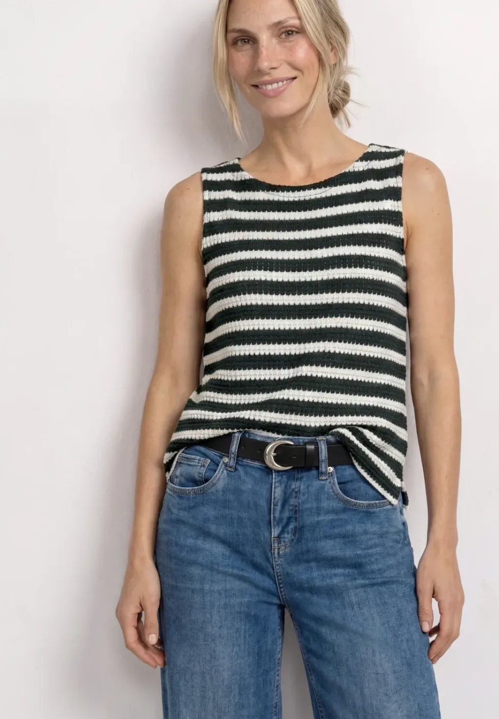 Top mit Streifen im Strick-Look