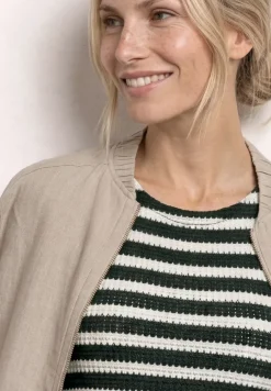 Top mit Streifen im Strick-Look