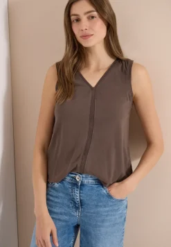 Top mit V-Neck und Crochet-Tape