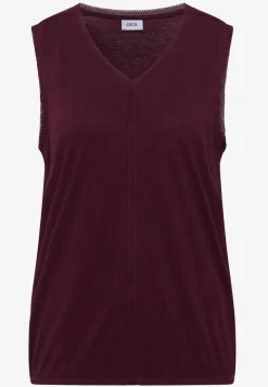 Top mit V-Neck und Crochet-Tape