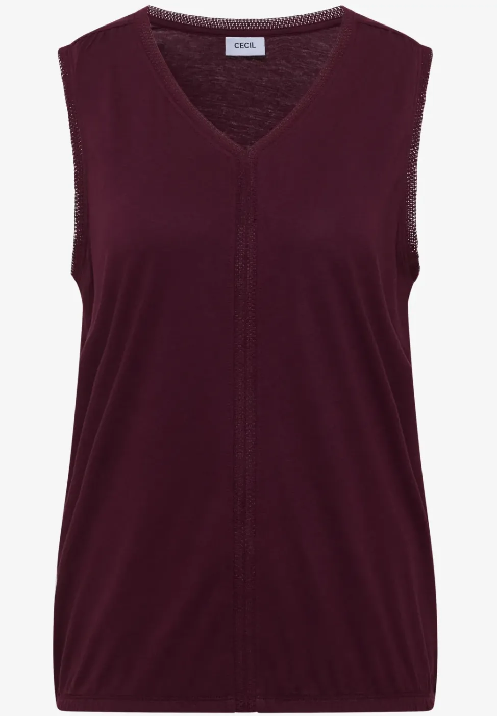 Top mit V-Neck und Crochet-Tape