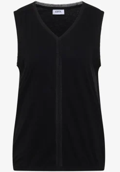 Top mit V-Neck und Crochet-Tape
