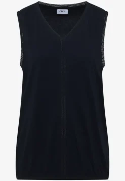 Top mit V-Neck und Crochet-Tape