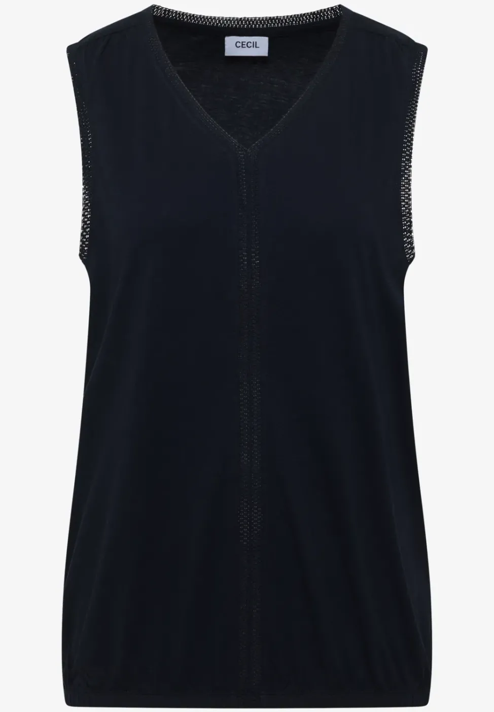 Top mit V-Neck und Crochet-Tape
