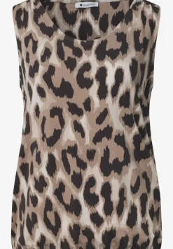 Top mit V-Neck und Elastiksaum