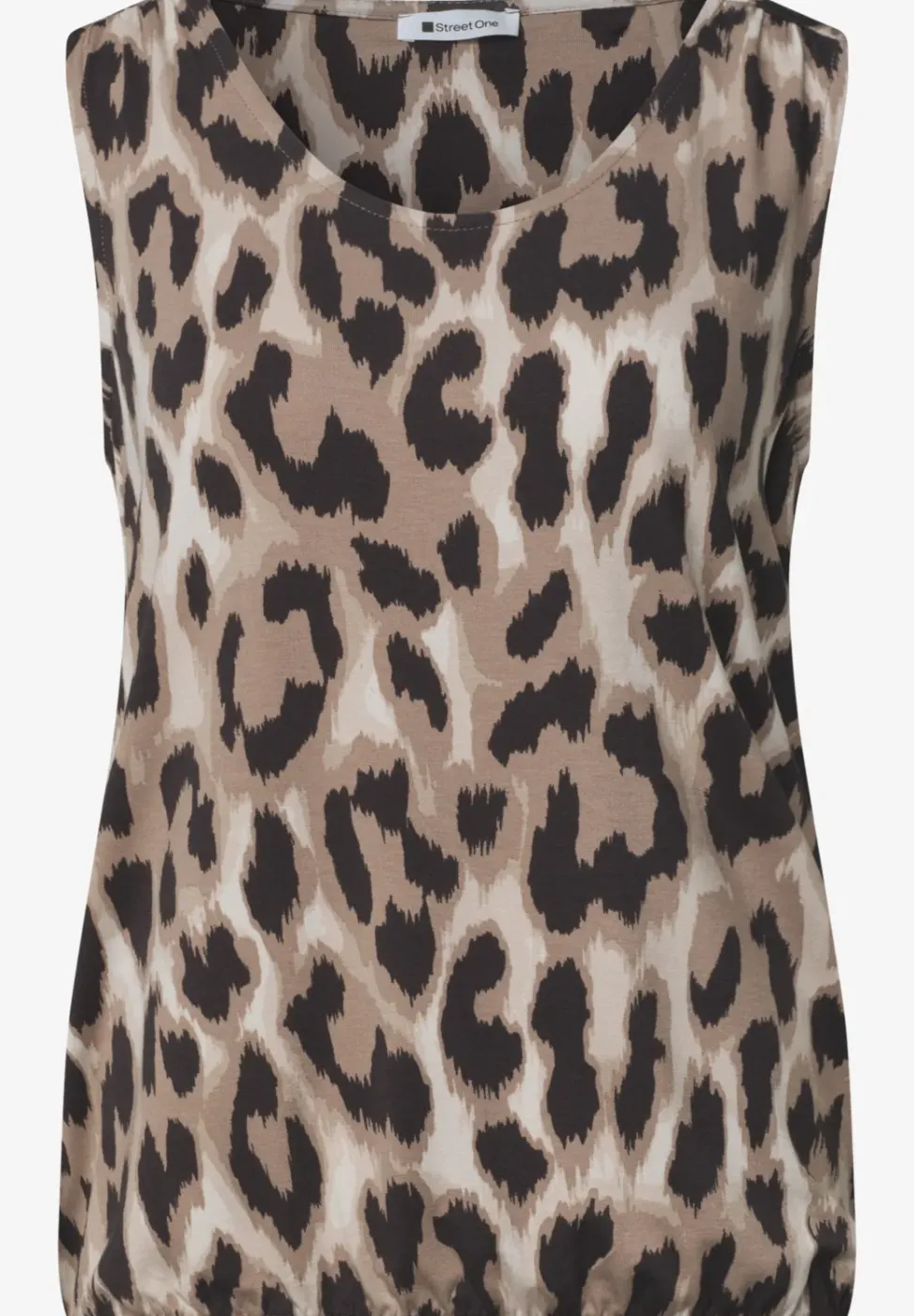 Top mit V-Neck und Elastiksaum
