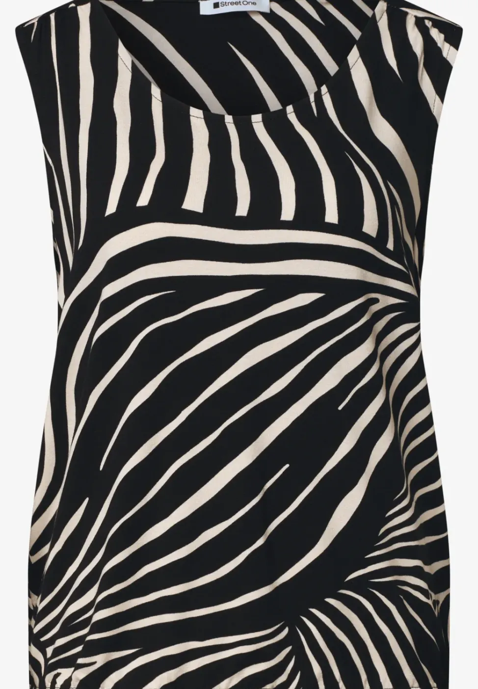 Top mit V-Neck und Elastiksaum