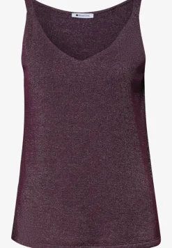 Top mit V-Neck und Glitzerdetails