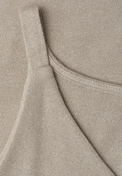 Top mit V-Neck und Glitzerdetails