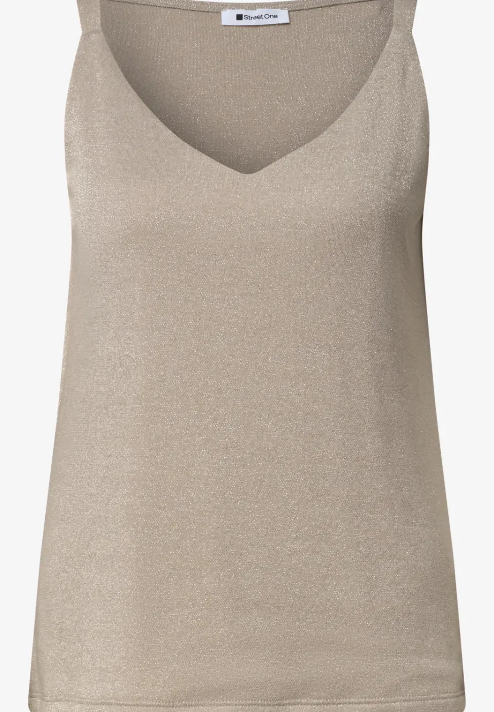 Top mit V-Neck und Glitzerdetails