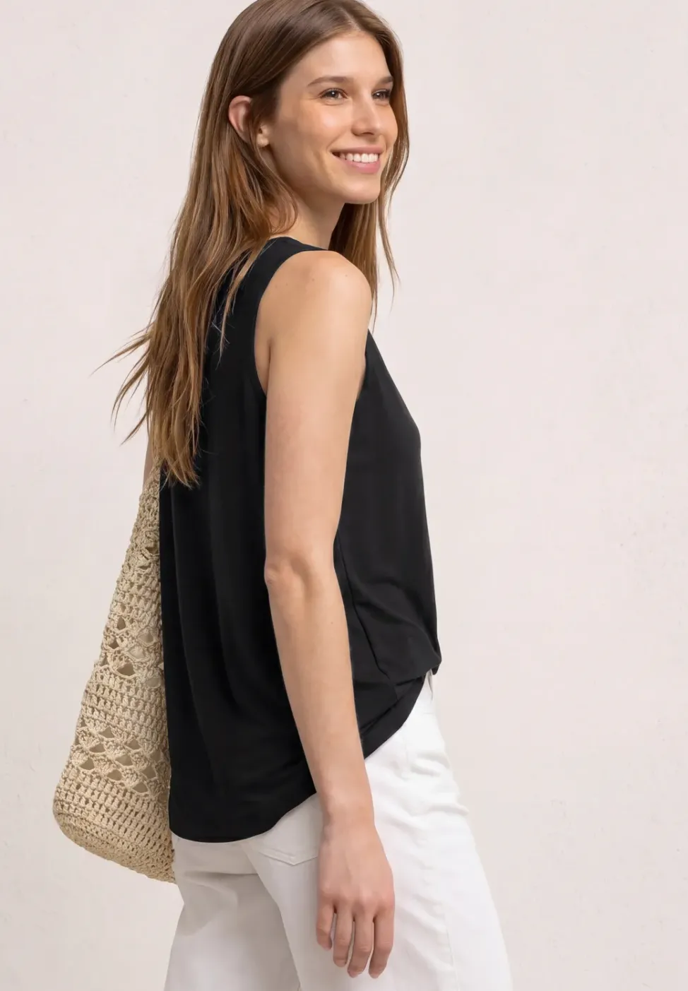 Top mit V-Neck und Knotendetail