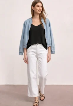 Top mit V-Neck und Knotendetail