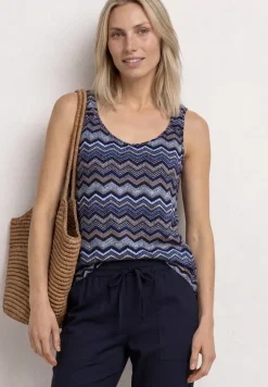 Top mit V-Neck und Knotendetail