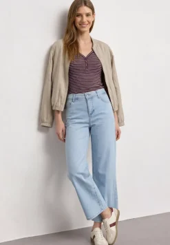 Top mit V-Neck und Streifen