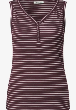 Top mit V-Neck und Streifen